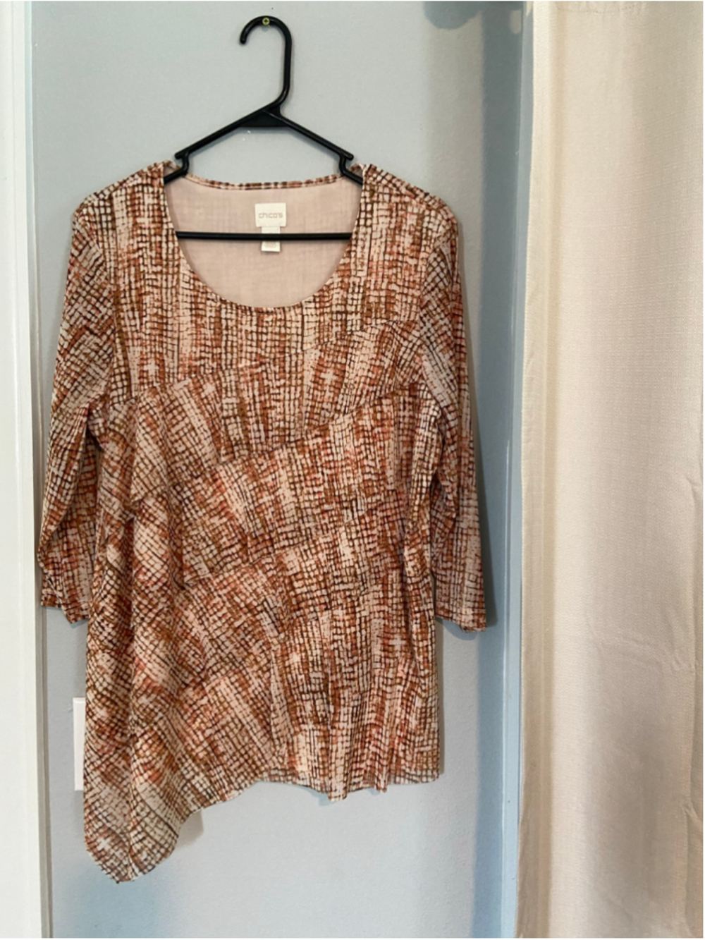 Beautiful Ruffle Layered Blouse by Chico's, size 2 (Large or 12-14 equivalent)